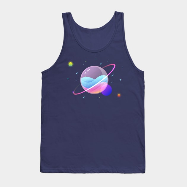 Glowy Glass Planet Tank Top by lowercasev